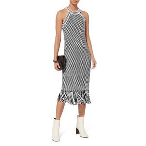 Intermix fringe knit dress